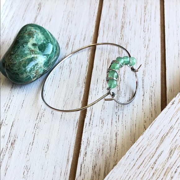Green Aventurine Wire Wrapped Bracelet - Picture 2 of 3